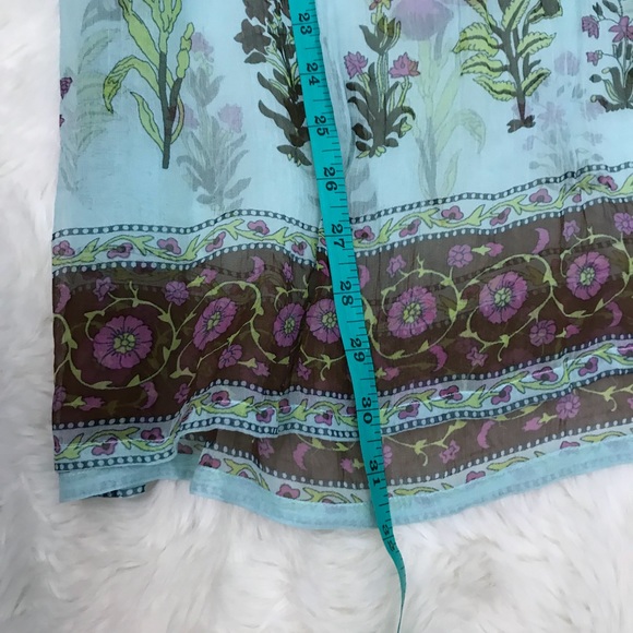 Urban Outfitters Lux Blue silk sheer tunic top - Picture 7 of 7